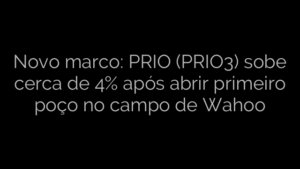 ​Novo marco: PRIO (PRIO3) sobe cerca de 4% após abrir primeiro poço no campo de Wahoo 